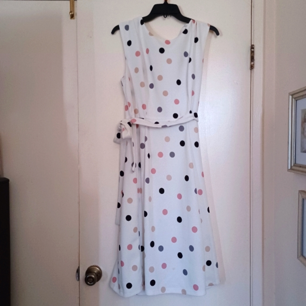 ❤️🌼🌻Colorful Spring Polka Dot Midi Dress Size 10